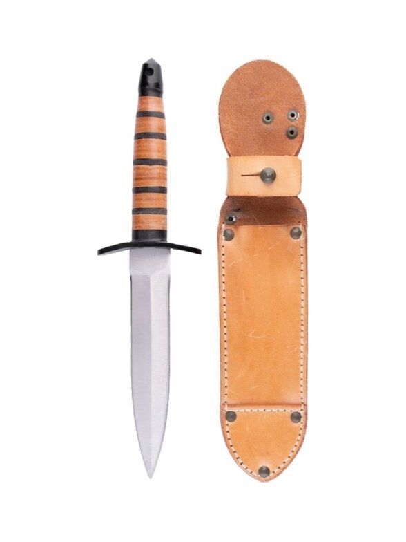 MIL-TEC Fighting Knife New W/czech Leath.sheath Like New 91535200