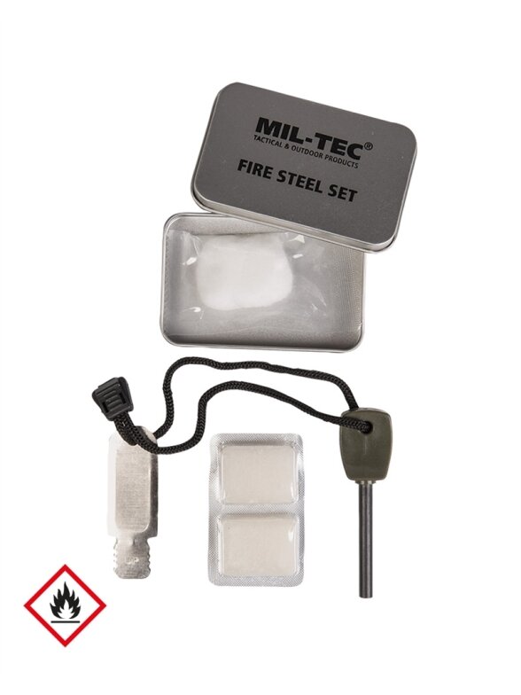 MIL-TEC Firesteel rinkinys su dėžute 15275000 MIL-TEC Firesteel rinkinys su dėžute 15275000