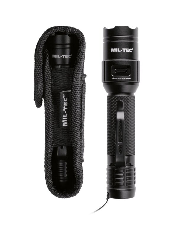 MIL-TEC Taktinė Mini žibintuvėlis su Įkrova 15154100 1