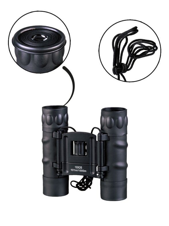 MIL-TEC žiuronai Collapsible Binocular 10x25 juodi 1 MIL-TEC žiuronai Collapsible Binocular 10x25 juodi 1
