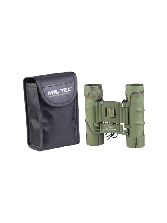 MIL-TEC žiūronai Gen.II Collapsible 10x25 kamufliažiniai