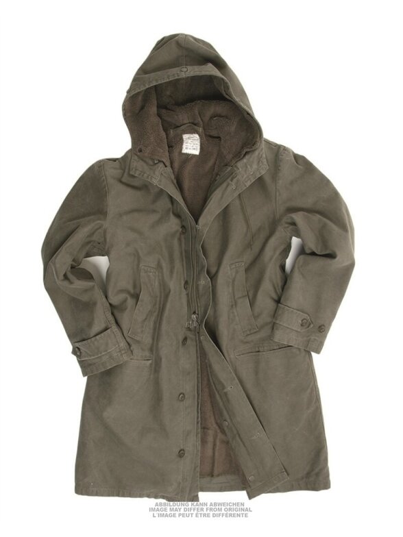 MIL-TEC German Long Parka su pamušalu alyvžalia MIL-TEC German Long Parka su pamušalu alyvžalia