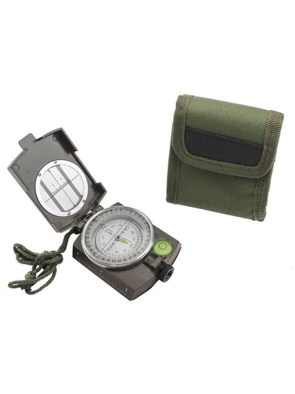 Mil-Tec Armijos metalinis kompasas su dėklu 15789000 Mil-Tec Armijos metalinis kompasas su dėklu 15789000