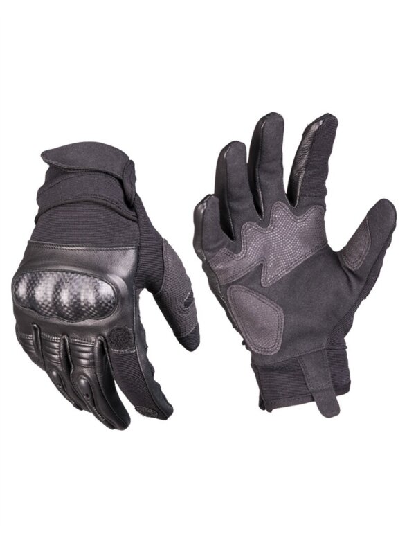 MIL-TEC taktinės pirštinės Leather Gen.ii juoda