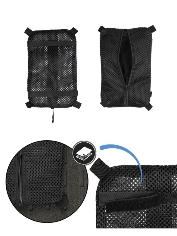 MIL-TEC tinklinė krepšys su „Velcro" Medium juoda 1 MIL-TEC tinklinė krepšys su „Velcro" Medium juoda 1