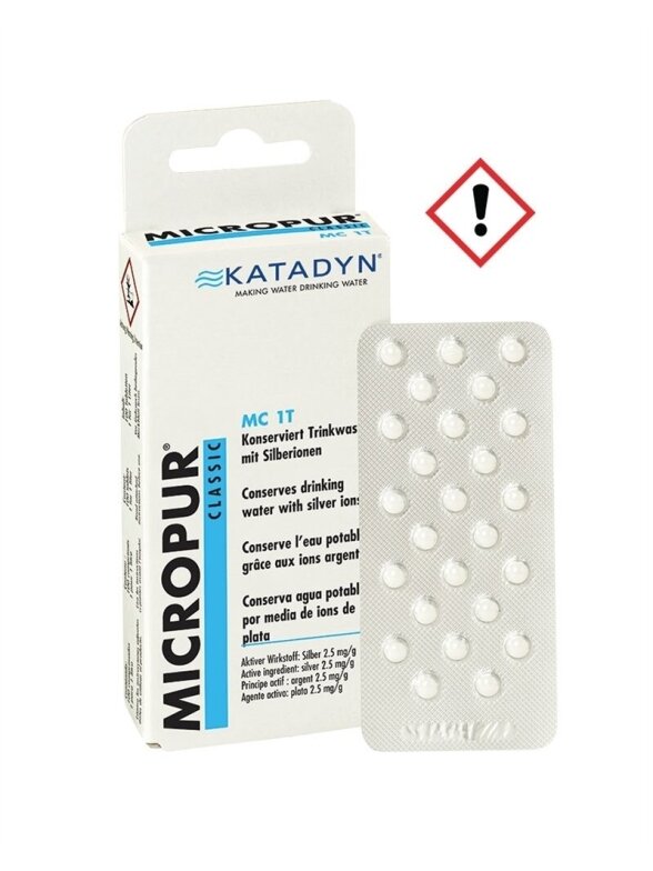 MIL-TEC Micropur Classic Mc 1t (4x25) vandens valymo tabletės MIL-TEC Micropur Classic Mc 1t (4x25) vandens valymo tabletės