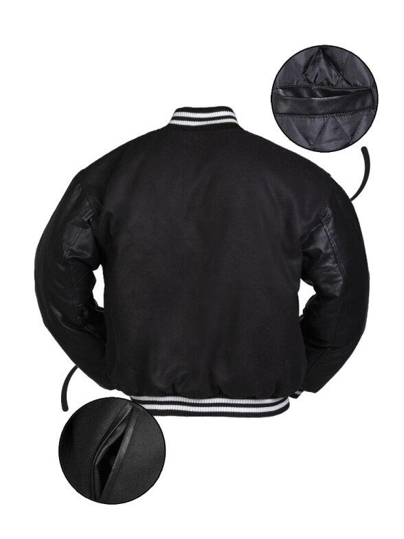 MIL-TEC Ny Baseball Jacket W. Patch 10370000 juoda 1 MIL-TEC Ny Baseball Jacket W. Patch 10370000 juoda 1