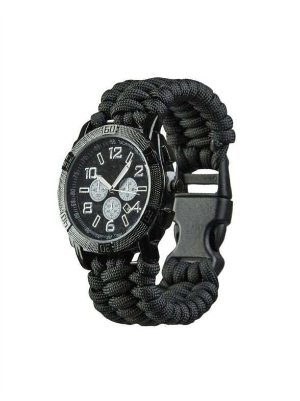 MIL-TEC Paracord Laikrodis Apyrankė 15774002 juoda MIL-TEC Paracord Laikrodis Apyrankė 15774002 juoda