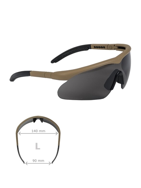 MIL-TEC taktiniai akiniai Swiss Eye® Raptor (l) smėlinė MIL-TEC taktiniai akiniai Swiss Eye® Raptor (l) smėlinė