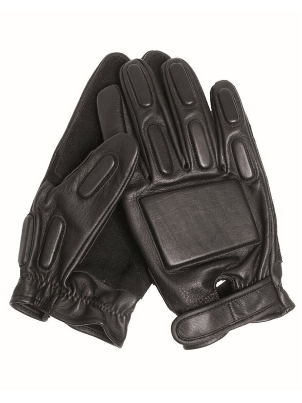 MIL-TEC Sec Leather Combat pirštinės juodos MIL-TEC Sec Leather Combat pirštinės juodos