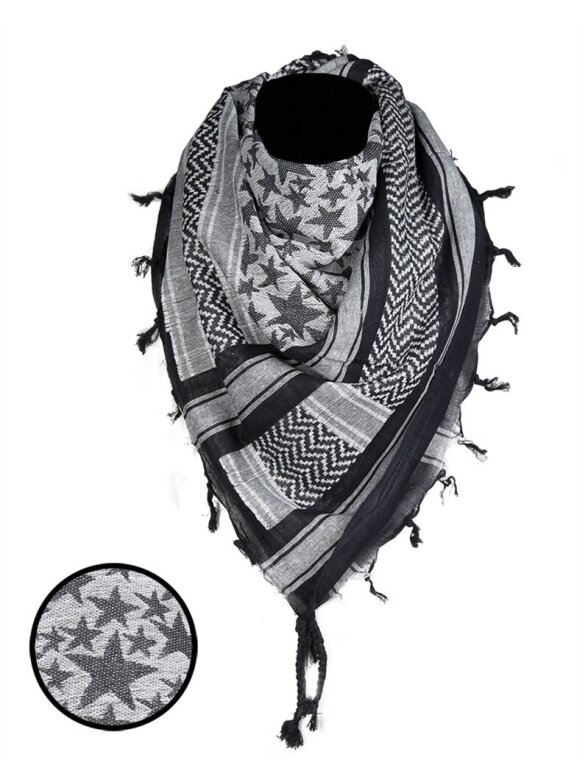 MIL-TEC Shemagh Scarf 'stars' 12609402 juoda