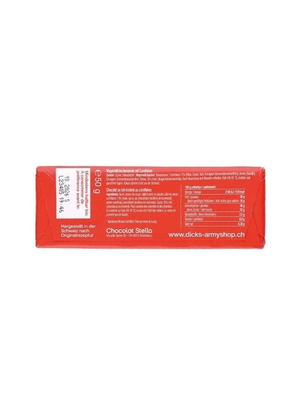 MIL-TEC Šveicariško šokolado batonėlis 50g 1 MIL-TEC Šveicariško šokolado batonėlis 50g 1