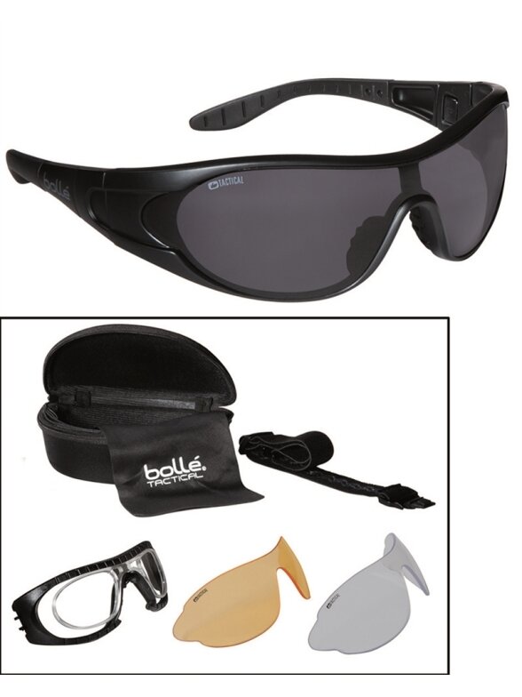 MIL-TEC taktiniai akiniai Bollé® Raider W.3 Ex. juodi MIL-TEC taktiniai akiniai Bollé® Raider W.3 Ex. juodi