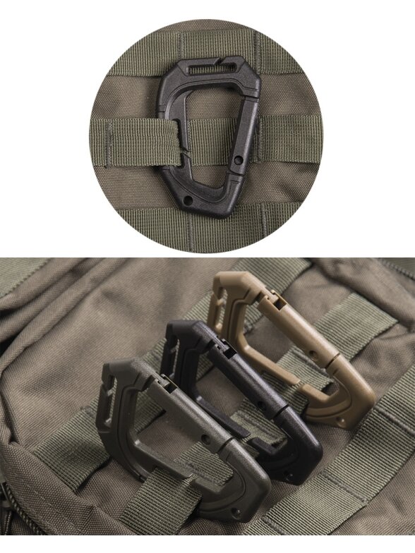 MIL-TEC Tactical Karabiner Molle (2 vnt./blisteris) juoda 1