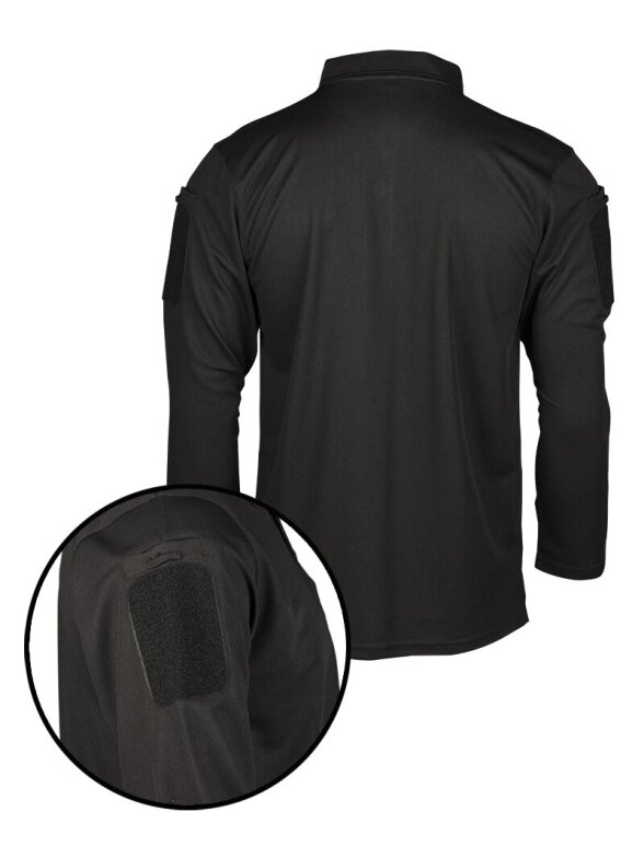 MIL-TEC Taktinis ilgomis rankovėmis polo marškiniai Quick Dry 10962002 juoda 1