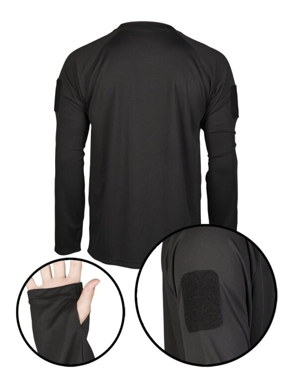 MIL-TEC Tactical Long Sleeve marškiniai Quick Dry 11082002 juodi 1 MIL-TEC Tactical Long Sleeve marškiniai Quick Dry 11082002 juodi 1