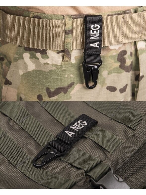 Mil-Tec Taktiškumas. Keyholder Blood A Negative 5 vnt./pak 15917202, alyvžalia 1