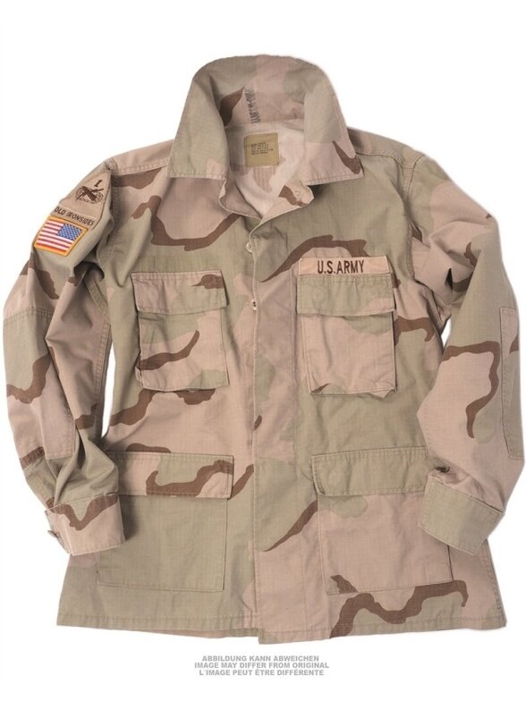 MIL-TEC US 3 spalvų dykumos BDU lauko striukė su kišenėmis smėlinė MIL-TEC US 3 spalvų dykumos BDU lauko striukė su kišenėmis smėlinė