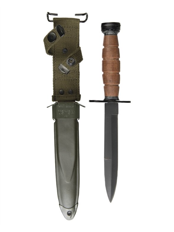 MIL-TEC US M4 Leather Bayonet (repro) juoda