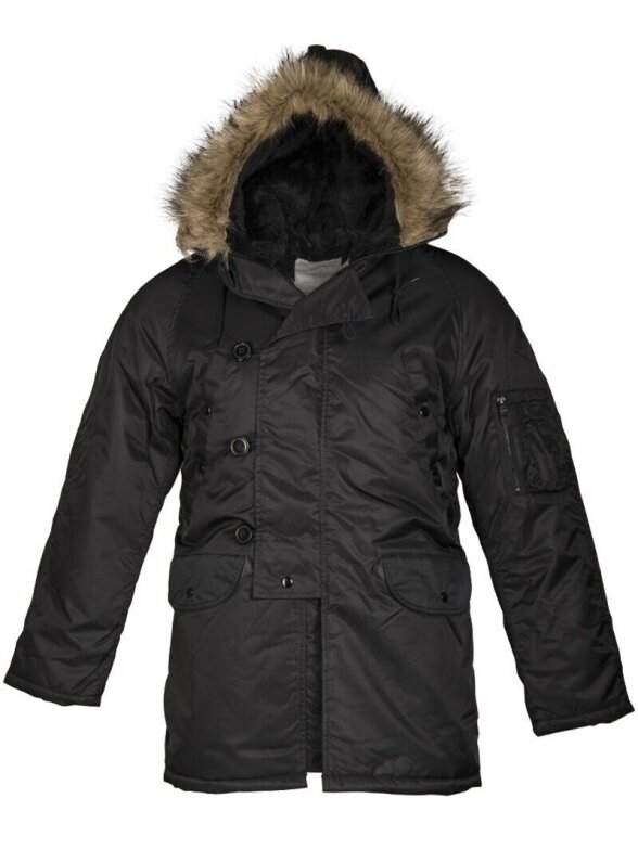 Mil-Tec US N3b Teesar® Parka 10181002, juoda Mil-Tec US N3b Teesar® Parka 10181002, juoda