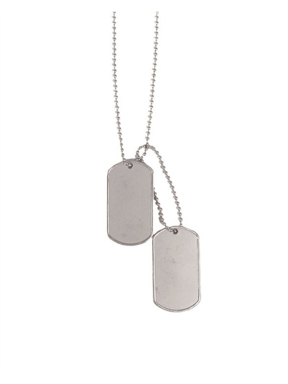 MIL-TEC US Original Dog Tag Set Polished žetonai MIL-TEC US Original Dog Tag Set Polished žetonai