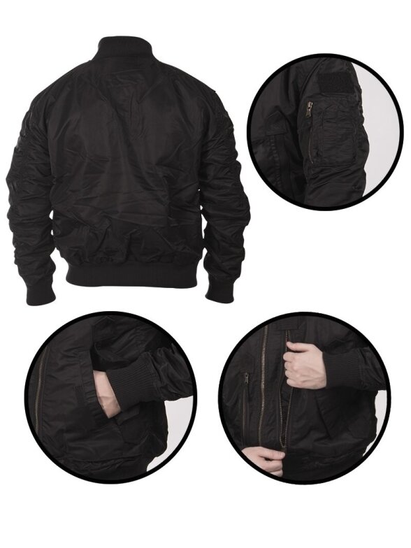 MIL-TEC US Tactical Flight Jacket 10404602 juoda 1