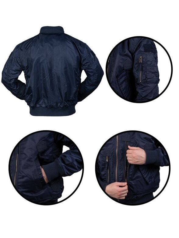 Mil-Tec JAV taktinė skrydžio striukė 10404603, mėlyna Mil-Tec JAV taktinė skrydžio striukė 10404603, mėlyna