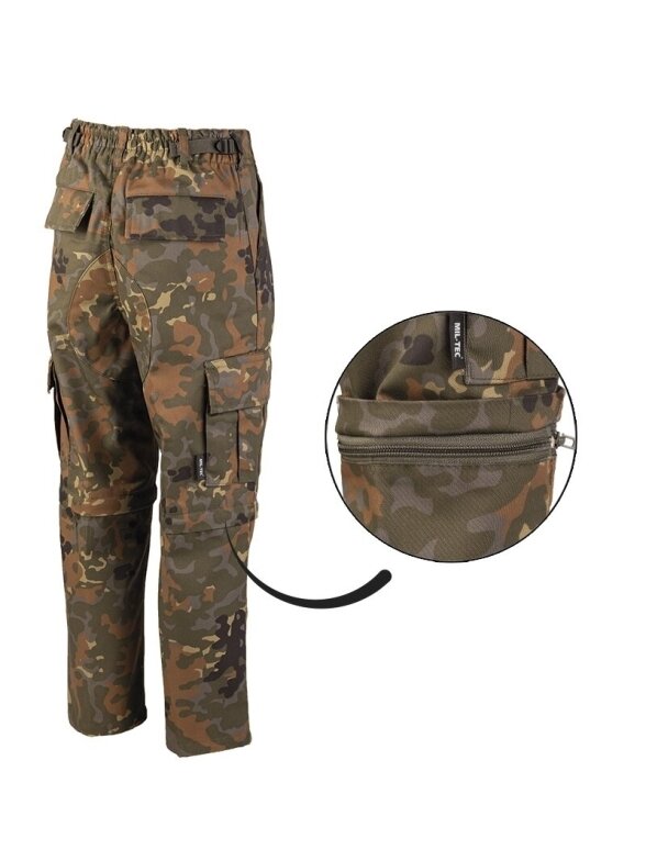 MIL-TEC vaikiškos taktinės kelnės Zip-off BDU Style flectar 1