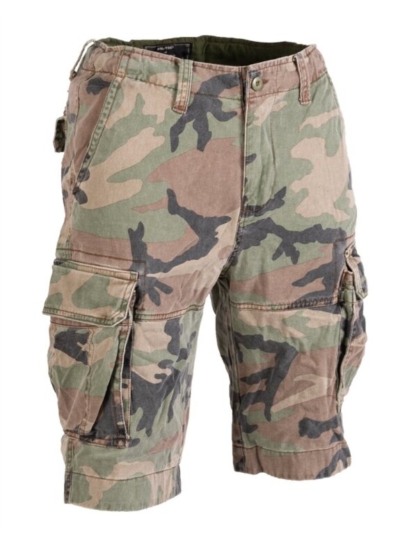 MIL-TEC Vintage Shorts Prewash 11404120 alyvžalia MIL-TEC Vintage Shorts Prewash 11404120 alyvžalia