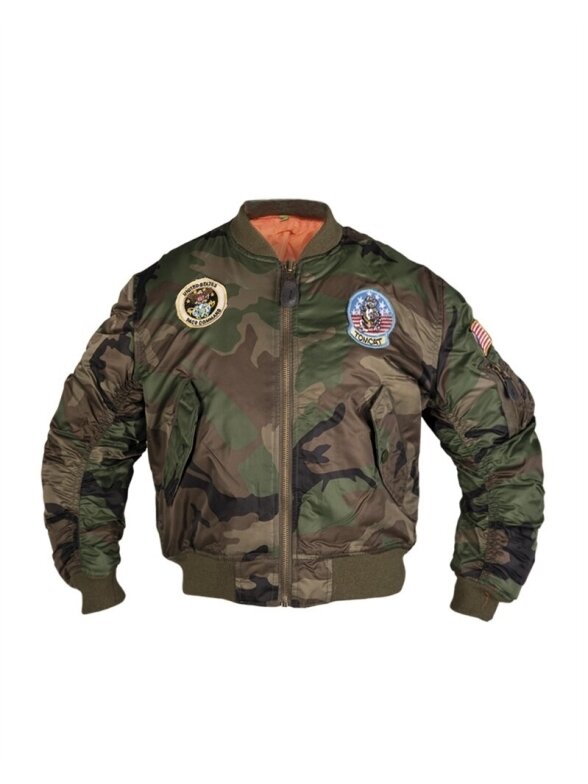 MIL-TEC Ma1® Kids Flight Jacket W. Patches šviesi MIL-TEC Ma1® Kids Flight Jacket W. Patches šviesi