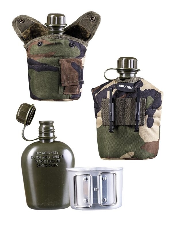 MIL-TEC gertuvė su puodeliu ir dangčiu 900ml khaki 1 MIL-TEC gertuvė su puodeliu ir dangčiu 900ml khaki 1