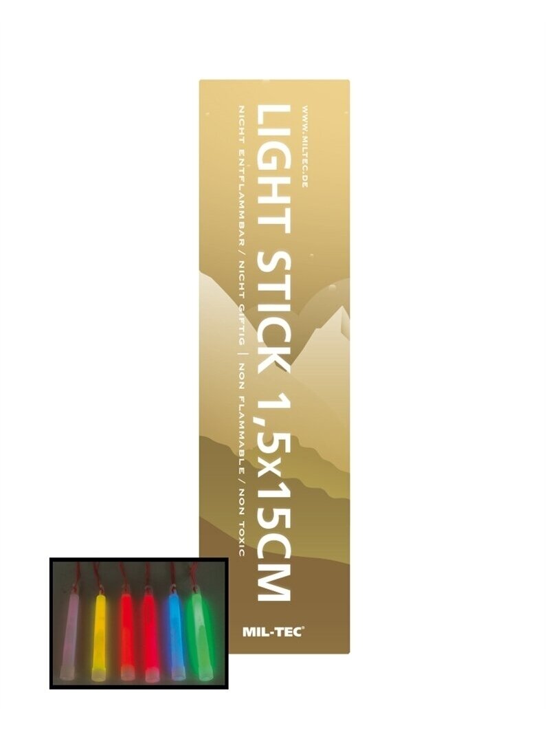 MIL-TEC 12H šviesaus strypo šviesa 1,5 x 15 cm 14940015 geltona