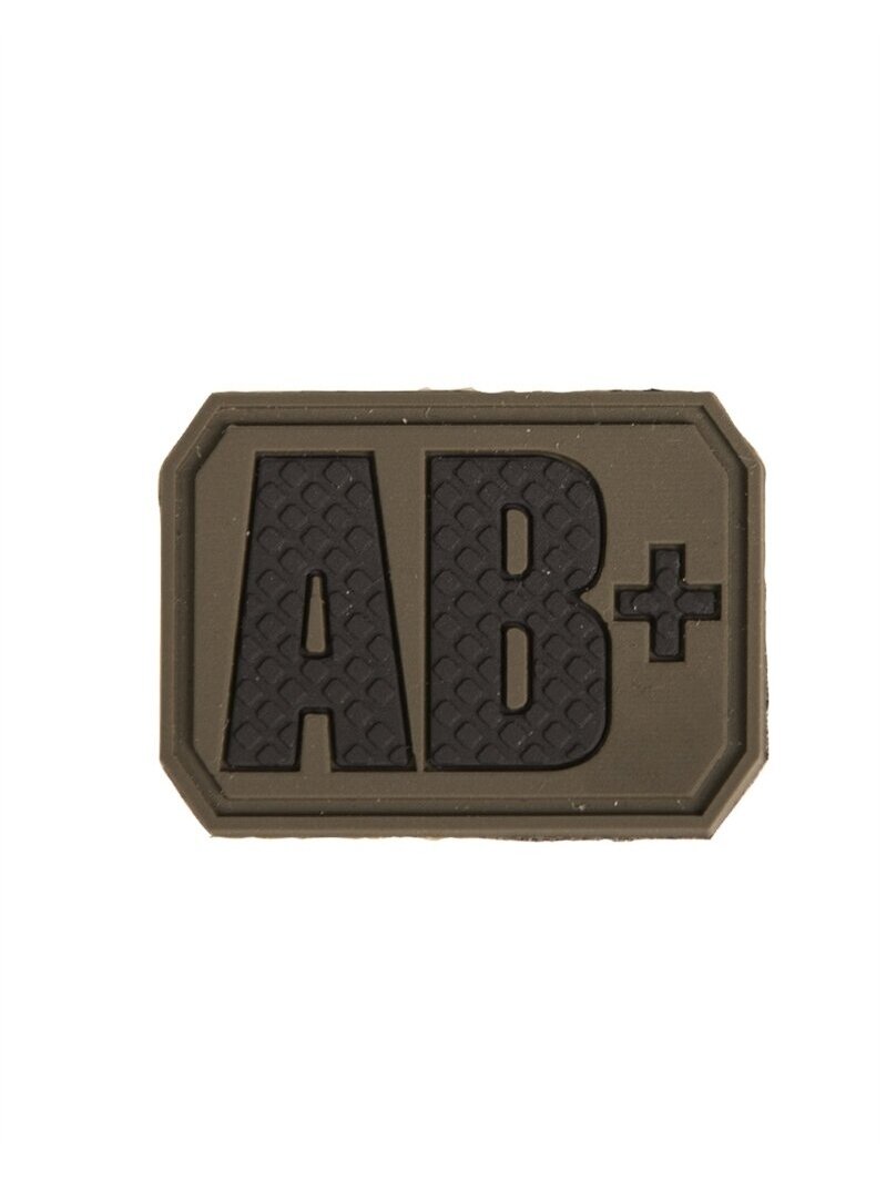 MIL-TEC 3D Blood Type Patch Ab Positive krūvinis ženklas alyvžalia