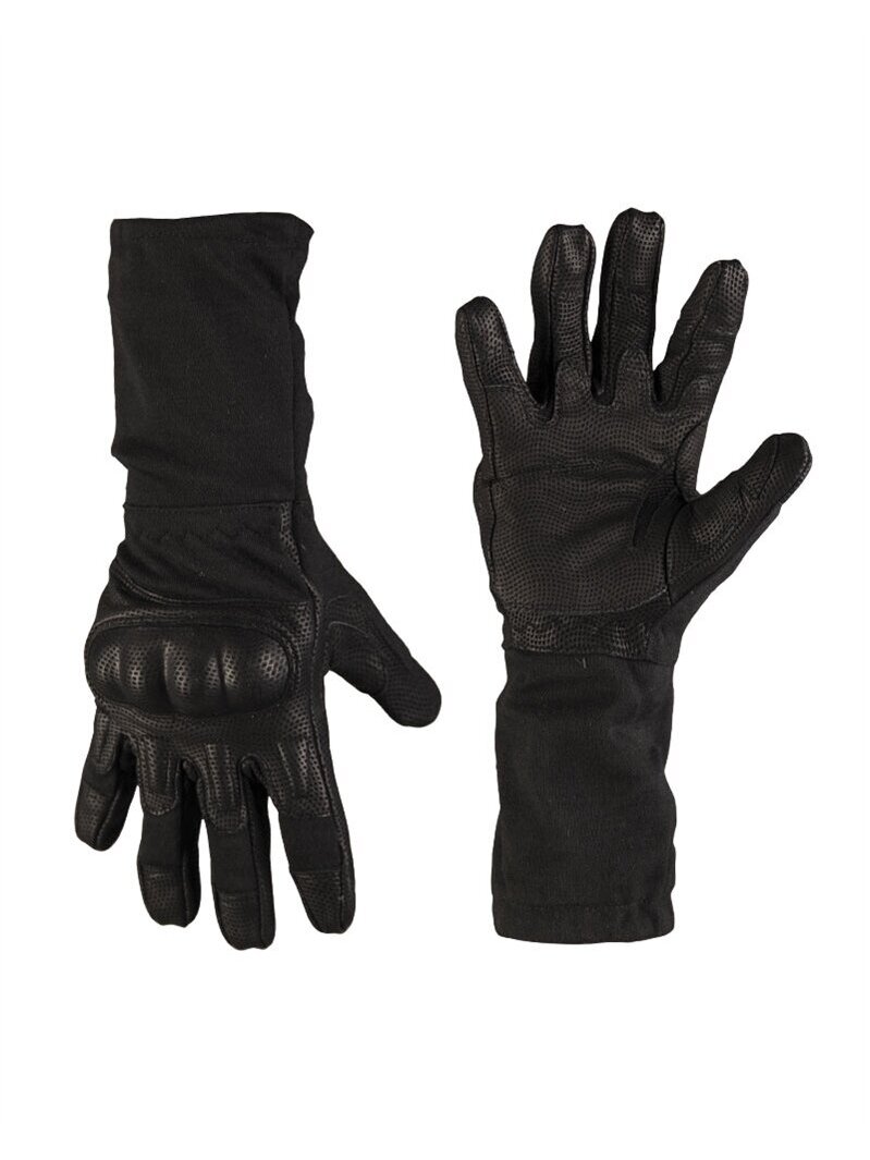 MIL-TEC Action Gloves W.cuff Flame-retard taktinės pirštinės juoda