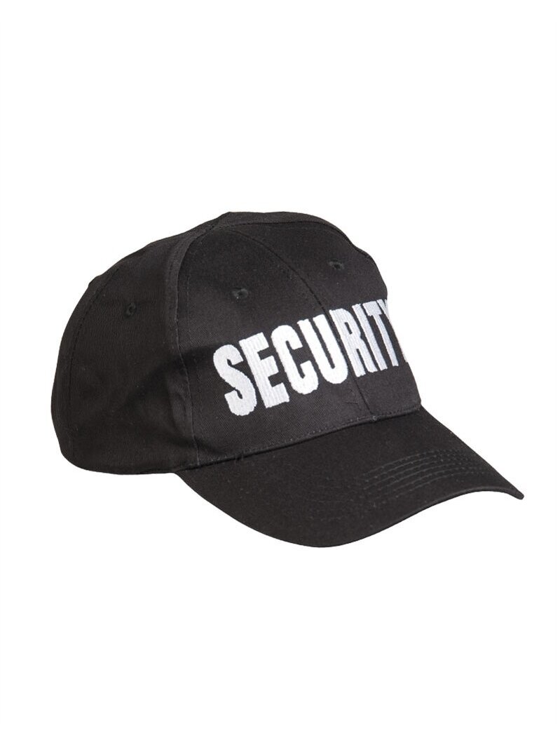 MIL-TEC beisbolo kepurė su "security" siuvinėjimu juoda MIL-TEC beisbolo kepurė su "security" siuvinėjimu juoda