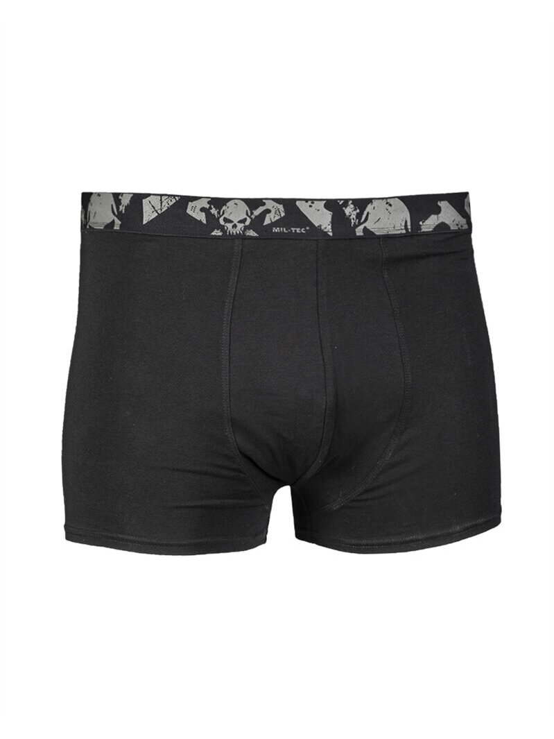 MIL-TEC Boxer Shorts 'skull' (2 vnt.) juoda MIL-TEC Boxer Shorts 'skull' (2 vnt.) juoda
