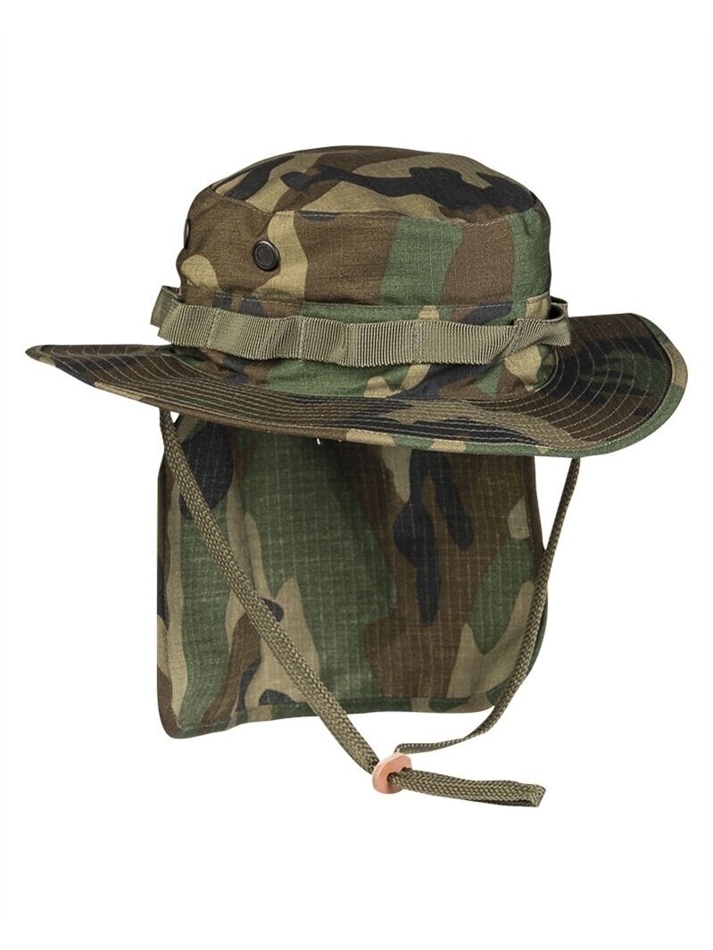 MIL-TEC British R/s Boonie kepurė su nugaros apsauga alyvžalia