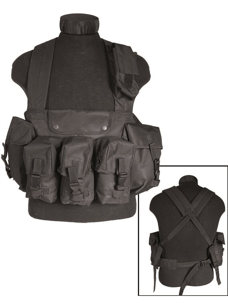 MIL-TEC Chest Rig 6-pocket taktinis liemenė juoda