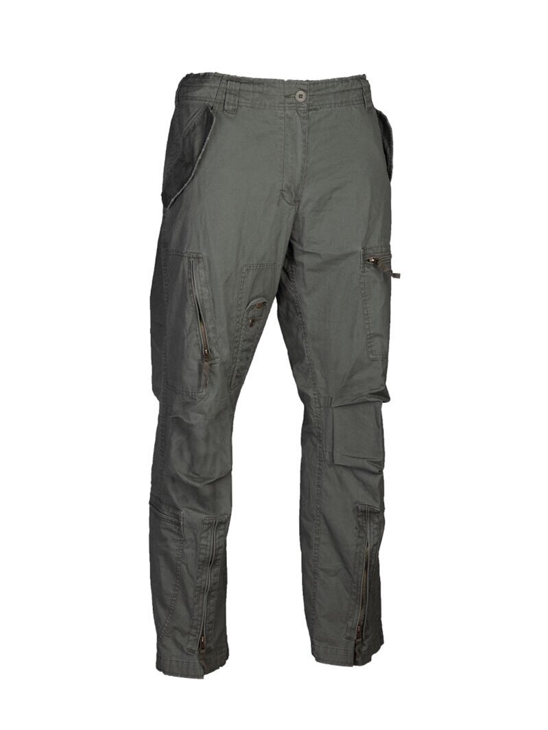MIL-TEC Cotton Prewash Pilot kargo kelnės „straight Cut" alyvžalia