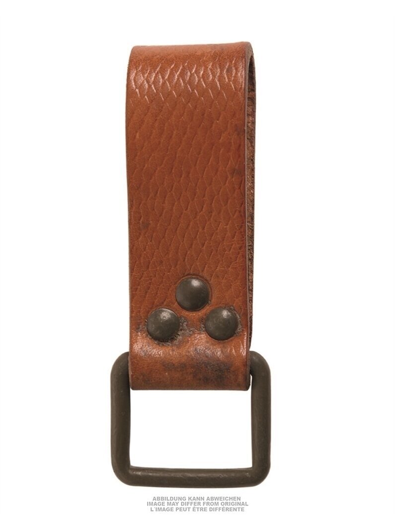 MIL-TEC Czech Brown Leather Belt Keeper Used 91351530