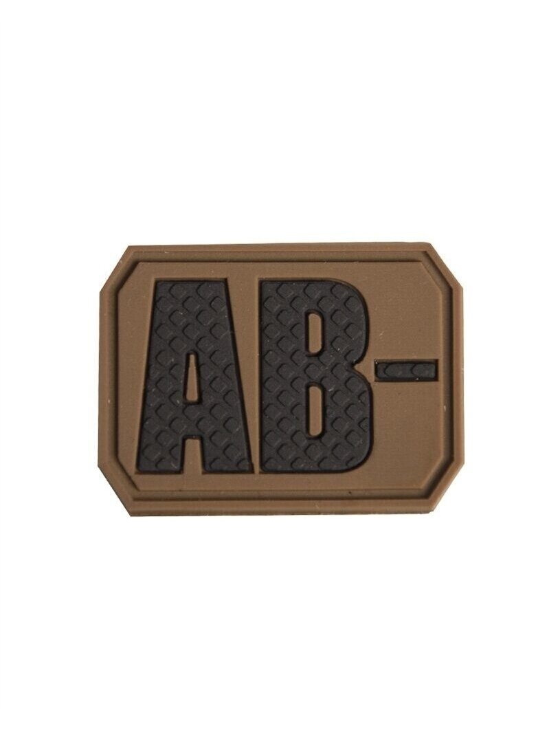 MIL-TEC Dark 3D Blood Type Patch Ab Negative našlaitė alyvžalia
