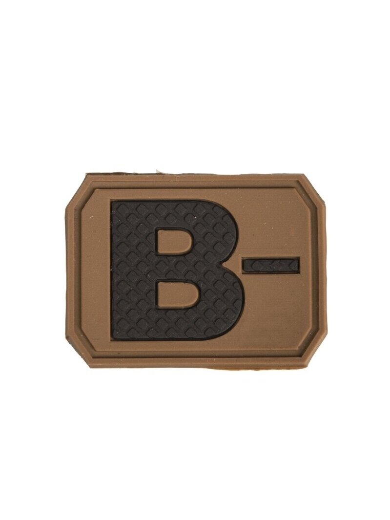 MIL-TEC Dark 3D Blood Type Patch B Negative krūvio našas alyvžalia