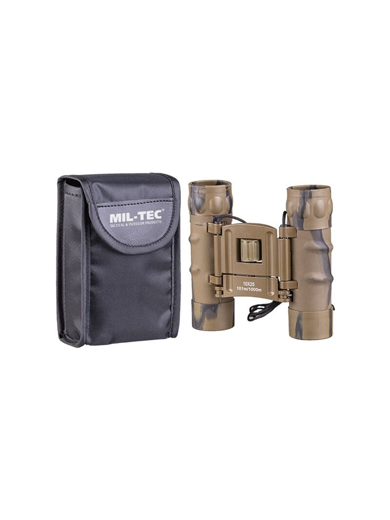 MIL-TEC Desert Gen.ii sulankstuojami žiuronai 10x25 smėlinė MIL-TEC Desert Gen.ii sulankstuojami žiuronai 10x25 smėlinė