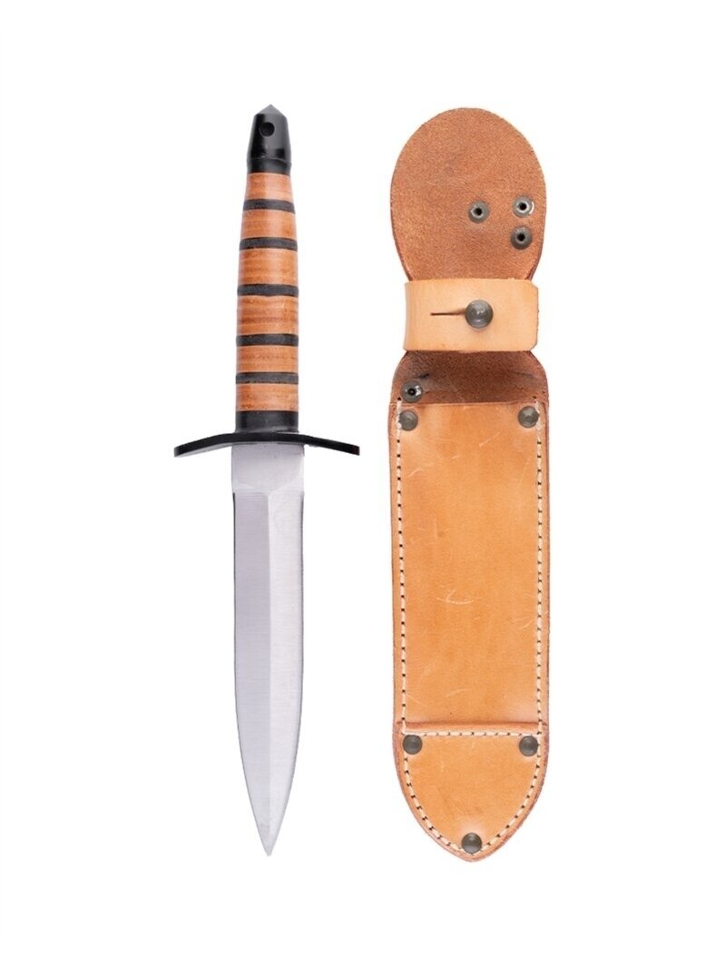 MIL-TEC Fighting Knife New W/czech Leath.sheath Like New 91535200 MIL-TEC Fighting Knife New W/czech Leath.sheath Like New 91535200