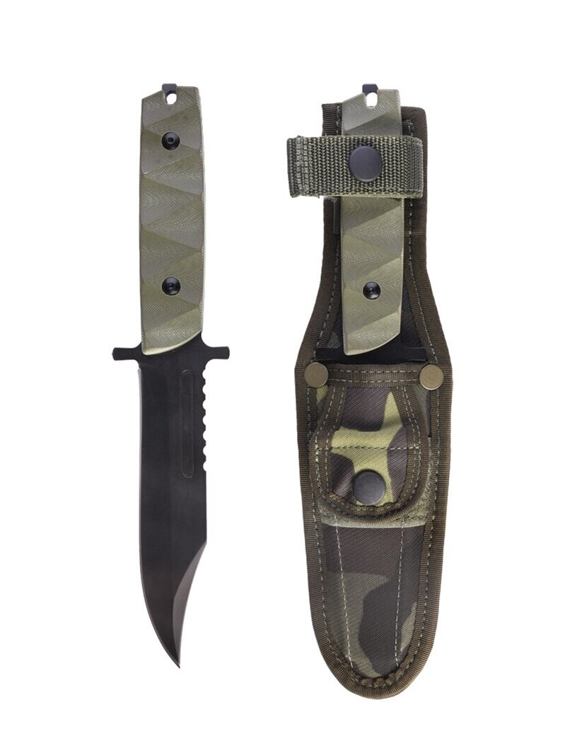 MIL-TEC Fighting Knife New With Czech Sheath Like New 91535100 kamufliažinė