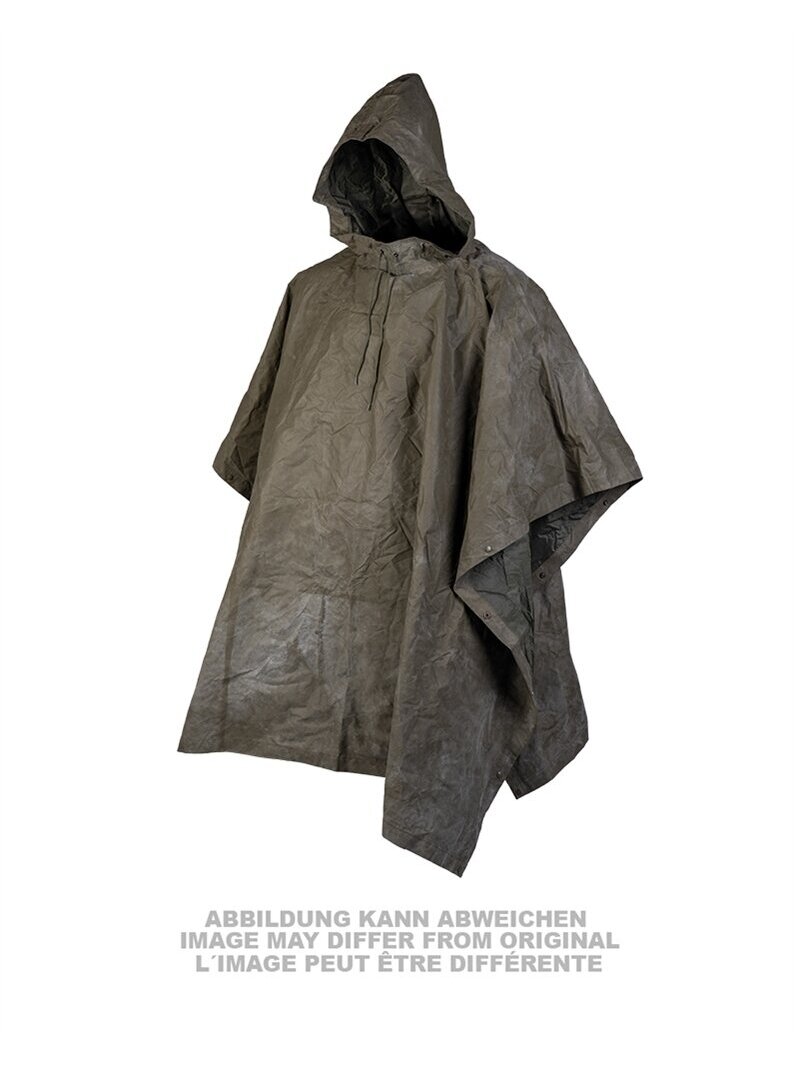 MIL-TEC French Wet Weather Poncho Used 91064050 alyvžalia MIL-TEC French Wet Weather Poncho Used 91064050 alyvžalia