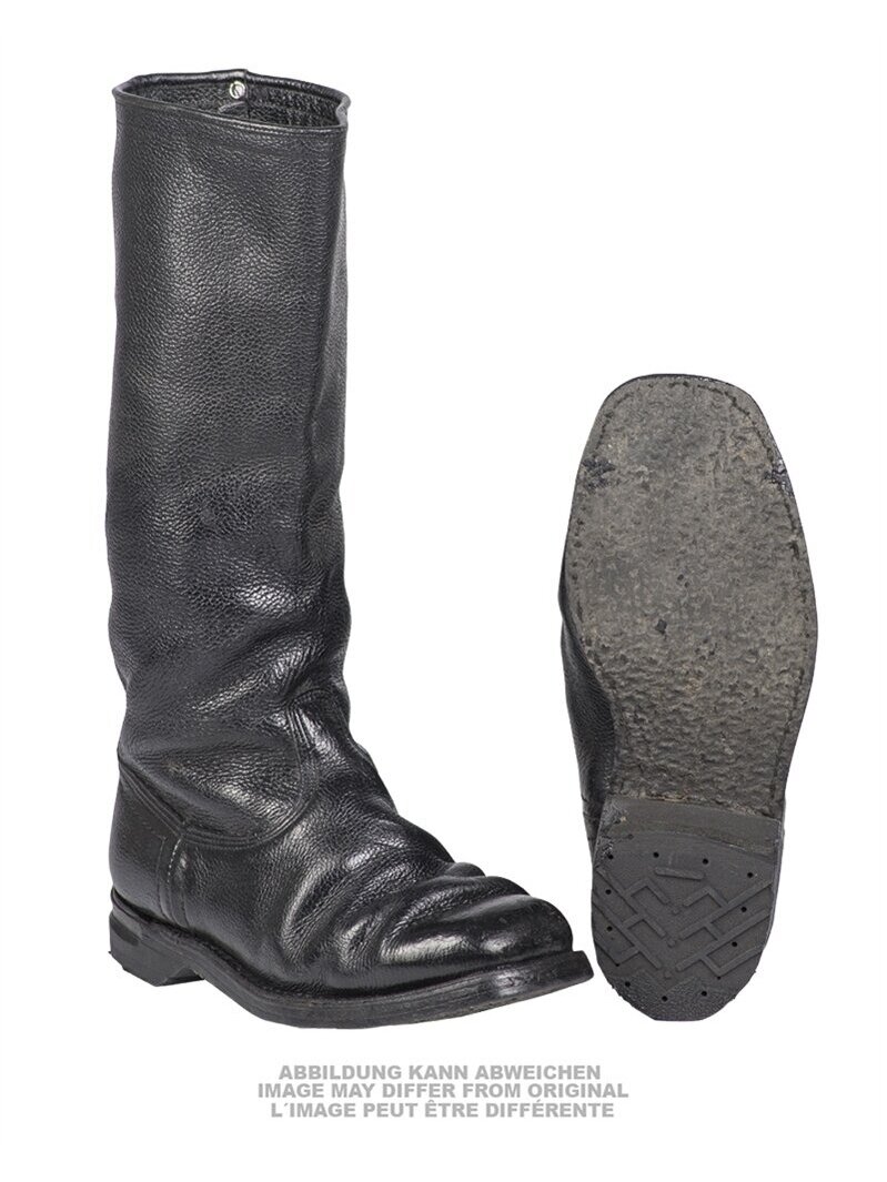 MIL-TEC German Leather Police Riding Boots Used 91283050 juoda