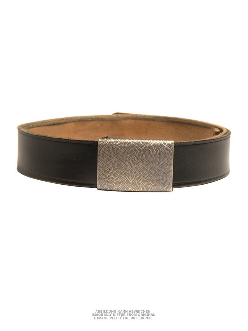 MIL-TEC German Leather Trousers Belt Used 91310102 juoda