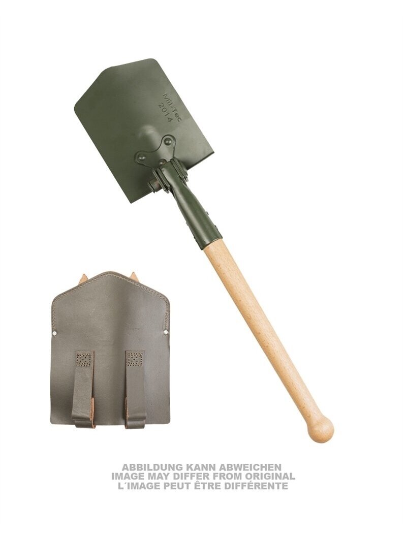 MIL-TEC Germ.folding Shovel New W.leather Pouch Used 91552300