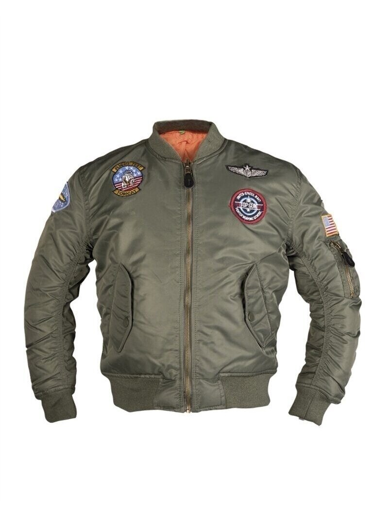 Mil-Tec Ma1® vaikų skrydžio striukė W. Patches 12003501, alyvžalia